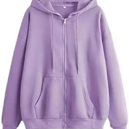 Fleece Women's Full Sleeve Zip-Through Hoodie | Jacket for Women | Breathable, Solid Color Hooded Jacket with Front Zipper Closure (in, Alpha, Large, Regular, Lavender)-20