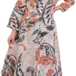 Women's Cotton Rayon A-Line Printed Standard Length Dress with Pant (Cord Set)-picture-23
