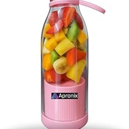 Apronix Portable Blender, Slim Juicer for Smoothies, Shakes and Juices | 350ml, USB Rechargable with 6 Sharp Blades | Perfect for Gym, office, work and Travel | Pink-image-51