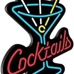 Wall Mitra cocktail Neon Signs LED Lights Black acrylic Cool neon signs for bedroom Wall decor Bar Restaurant Nightclub Valentine's Day Birthday Party(12x18) Red+ice blue-picture-17