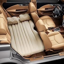 SEVEN SPACE Inflatable Car Bed Mattress with Two Air Pillows, Car Air Pump and Repair Kit (Creme)-14