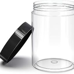PET Jar 100ml Unbreakable Plastic Transparent with Black Cap Cosmetics Shan Container for Creams,Lip Balm, Body Butter, Essential oil, Costemic, Makeup Use (Pack of 3)-2