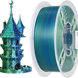 Haiteng Silk Dual Color PLA Filament Blue/Green PLA Filament 1KG 1.75mm 3D Printer Filament FDM 3D Printing Materials Coextrusion Filament PLA Shiny Filament Blue Green-13
