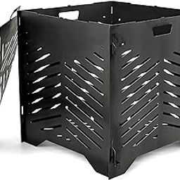 Camco 22” Small Burn Bin | Crafted of Heavy-Duty SS400 Steel to Withstand Extreme Temperatures & Features Hand-Oiled Panels with Unique Venting Patterns for Premium Airflow (51251)-image-26