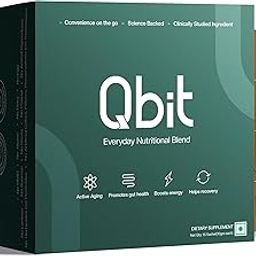 Qbit Gut Health Drink for Men & Women | Plant-Based Nutritional Health Drink Supplement with 60+ Multivitamins, Minerals, Probiotics & Superfoods | Supports Gut Health, Energy & Immunity | 15 Servings-1