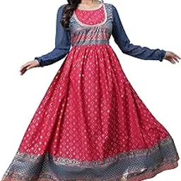 aurelia Women's Pure Cotton Relaxed Fit Fit and Flare Geometric Printed Ankle Length KurtaDress-picture-39