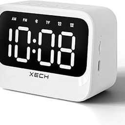 Xech Plastic Alarm Clock For Students And Heavy Sleepers Mini Digital Clock With Speaker Dual Alarm USB C Powered Loud Alarm For Table For Kids Bedroom Study (Eon) (White), 3.81 Cm, 10.8 Cm-32
