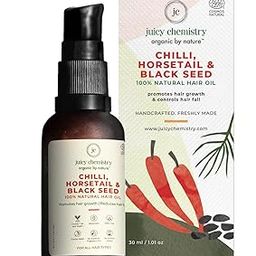 Juicy Chemistry Chilli, Horsetail & Blackseed Hair Growth Oil, 30 ml | Enriched with Rosemary Oil & Kalonji Oil to Control Hair Fall | Clinically Proven Hair Growth Oil with Natural DHT Blockers for Men & Women | For Healthy Hair, Scalp Nourishment & Hair Regrowth | Dermatologically Tested-11