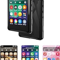 32GB MP3 Player with Bluetooth 5.3, Full Touch Screen Mp3 Mp4 Music Player Built-in Speaker,FM Radio,Voice Recorder,Ebook,Support 256GB TF Card,Shuffle. Earphones Included-18