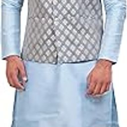 Men's Silk Kurta Pajama with Designer Ethnic Nehru Jacket/Modi Jacket-image-44