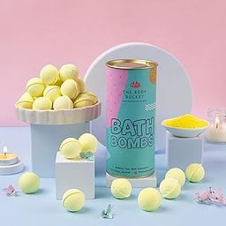 THE BODY BUCKET Mini Bath Bomb-Fluorescent Lemon Yellow(10 Grams Each-Pack Of 15)|Natural And Handcrafted With Aromatic Fragrance|For Fizzes Spa&Pedicure|Perfect Bath Gift Set For Kids,Men&Women-10