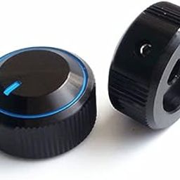 2PCs Black 30X16mm Guitar Tone Control Push Knob Aluminium AMP volume potentiometer Knob 6.0mm hole-picture-13