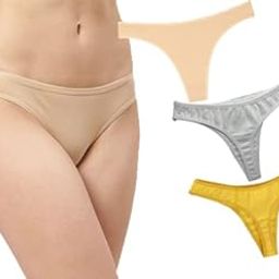 Women Cotton Comfortable Fabric Daily Use Regular Wear Mid Rise Thong Panty G-String Panties Pack of 3 - Beige White Yellow-picture-16