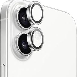 Amazon Brand - Solimo Tempered Glass Camera Lens Protector for iPhone 16 (Silver)-26