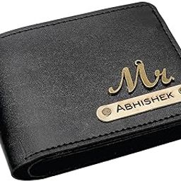 Men's Leather Wallet - Name Leather Wallet for Mens - Customise Printed on Wallet - Black-32