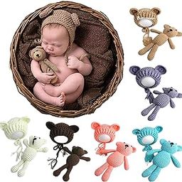 BabyMoon Wool New Born Baby Photography Shoot Props Costume For New Born - Coffee-17