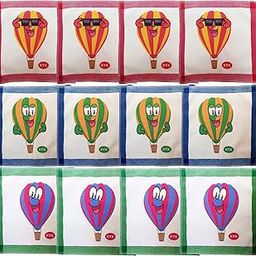 Kid's Cotton Handkerchiefs (Set of 12, Air Baloon printed, Multi-Coloured)-image-16