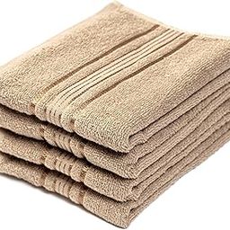 AKIKO HOME 100% Cotton Essential Series Hand Towels – Soft, Absorbent & Durable, Cotton Hand Towel for Bathroom Use, Gentle on Skin, 40 x 60 cm, Pack of 4, 400 GSM (Beige)-22