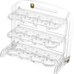 Creative Overturn Egg Box Three Layers Stackable Organizer Bin for Freezer White-picture-30