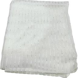 White Chiffon Dupatta with Silver Sequin Lines, you can dye any colour 2.25 Metres-image-3