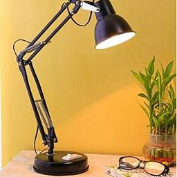 tu casa Black Metal Shade with Black Metal-Iron Base Study Lamp | Adjustable Desk Lamp for Study, Office, Bedroom, and Home Décor (Height : 22 Inch/No Blub Included)-26
