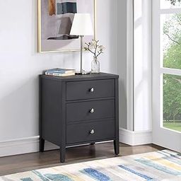 TGF Furniture Store Modern 3-Drawer Chest, Black Wood Finish, Metal Knobs, Contemporary Storage Dresser for Bedroom, Living Room or Entryway Use-image-78