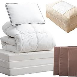 Tansu no Gen 62100003 00 (78353) Futon Set, Double, High Elastic Mattress, 7-Piece Set, Antibacterial, Odor-Resistant, High Elasticity, Thickness 3.9 inches (10 cm), Height Adjustable, Pillow,-11