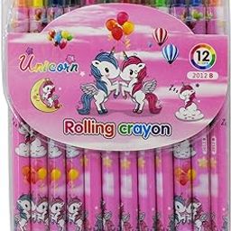 Asera Cartoon Printed Rolling Crayons Twistable Crayons Birthday Return Gift for Kids (Unicorn) - Multicolor-11
