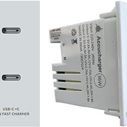 Accucharger Dual C USB Socket Charger for Switch Board,Modular Wall Fast Charging for Roma Electrical Switch Board Outlet for Type C Sartphones,Tablets (36W,20V-1.8A)-image-13