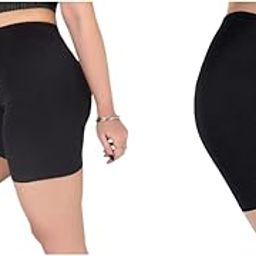 Activewear Solid Black Short for Women Girls (Pack of 2)-image-95