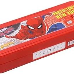 SKi Homeware Plastic Puzzle Pencil Box With Number Lock And Game, Perfect For School Children, An Ideal Gift Kids - Spiderman, Multicolor-image-72