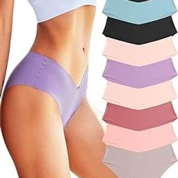 Thong Women's Sexy Lingerie Briefs Tanga Hipster Underpants No Show Sexy V-Waisted Breathable Strings Comfortable Underwear for Girl's (Multicolor) (Pack of 3)-image-5