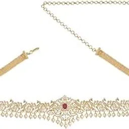 kushal's Fashion Jewellery Zircon Belt With Adjustable Chain Best for Festive Season & Special Occasion-picture-6