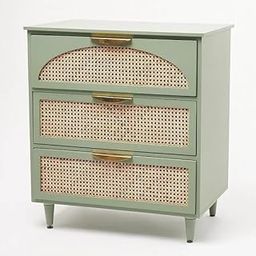 GF Furniture Solid Sheesham Wooden Chest of Drawer with 3 Rattan Drawer | Storage Cabinet for Living Room, Bedroom, Hotel & Home, Green Finish, Wooden Chest of Drawers.-image-26