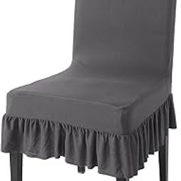 HOKIPO Polyester Blend Chair Cover Set of 1 with Frill, Fossil Grey (Ar-4793-D9)-image-27