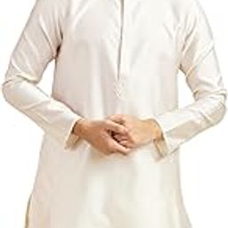 Men's Art Silk Thread Work Sequined Kurta (1pc)-image-1