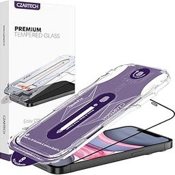 Czartech Auto-Align Tempered Glass for iPhone 11 | iPhone XR Edge to Edge Screen Guard Protector Full Coverage glass with QuikFix Application kit-18