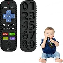 FunBlast Silicone Remote Teether for Baby, Remote Teether for 3+ Months and 6 to 12 Months Baby, Helps Biting Skills Development, Teething Toys for Babies and Toddlers (Black.)-2