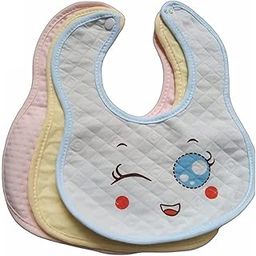 WATERFOWL Multicolored Cotton Baby Bibs/Baby Apron with Titch Button | Soft Cotton Washable for Babies Age 0 Month to 2 Years (Pack OF 3)-15