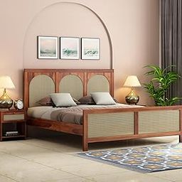 Luxelign Furniture Solid Sheesham Wood King Size Bed for Bedroom and Home Furniture | Without Storage | Double Bed (King, Osmina, Honey Finish)-image-64
