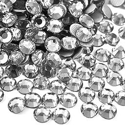 INDIKONB Round Resin Rhinestones for Craft, Embroidery, Jewellery Making | Sparkling Flat Stone Embellishments for DIY Projects (Silver 4MM)-image-86