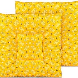 AGLA KADAM Pooja assan Yoga Sitting mat puja Floor Cushion Soft Feel Extra Thick Cotton Fabric 24 x 24 inch (Yellow)-31
