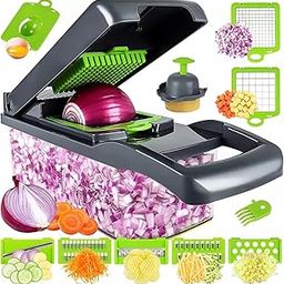 KITKOS Vegetable Chopper, Pro Onion, Multifunctional 14 in 1 Food Chopper, Kitchen Vegetable Cutter Slicer Dicer,Veggie Chopper With 8 Blades, Potatoes, Carrot and Garlic Chopper With Container-31