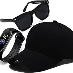 Latest Baseball Cotton Summer Fashion Cap, Adjustable Buckle Casual Caps|Black Sunglasses & Multi Function Digital Sports Watch for Men's & Women's Combo Pack of 3(3-COMBO-GFMN1055_bzr)-6