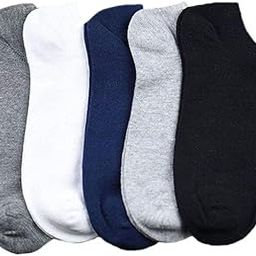 Women's Multicoloured Ankle Length Socks, Pack of 5 (IN, Alpha, Free Size, MEN SOCKS GREY)-18