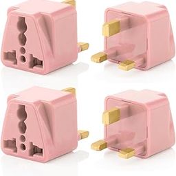 Hi-Plasst (4pcs Pack) India to UK Plug Adapter // Type-G Plug Adapter - UK Converter for Indian Plug for Dubai, Singapore, Hong Kong, Malaysia - Compact UK Travel Adapter-image-81