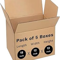 BonKaso 5 Ply Brown Corrugated Packaging Packaging Box Size:18x12x12 inch, Pack of 5-image-12