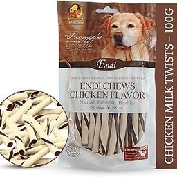 Foodie Puppies Healthy Dual Color Chew Twists Stick (Milk & Chicken Flavor - 100g, Pack of 1) for Dogs and Puppies | Teeth Cleaning, Training and Dental Care Snack | All Life Stages Treat for Dog-16