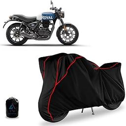 Y3H - Bike Body Cover compatible with Hunter 350 Full Body Cover with Waterproof, Dust Proof, UV Rays Protective, Tripple Stitching & Lightweight Two Wheeler Covers - Black with Waterproof Red Piping-image-34