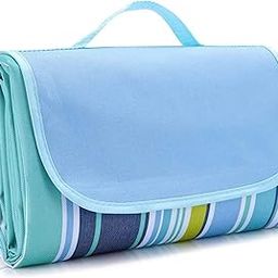 CRAVIX HOMES Outdoor Picnic Blanket, Foldable Beach Mat with Handle, Waterproof Backing Picnic Mat-150X180 CM-image-64
